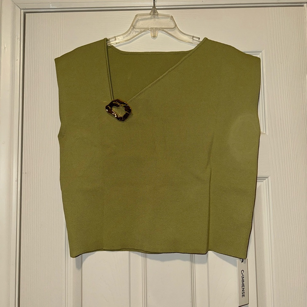 Olive Green Sleeveless Top